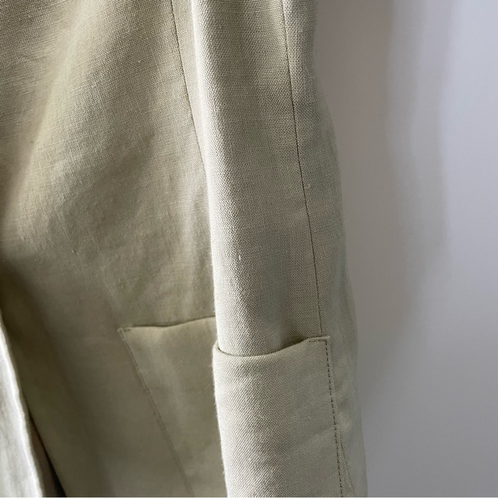 [0] Banana Republic Stretch Beige Linen & Rayon Blend Blazer Made In Italy - Picture 8 of 10